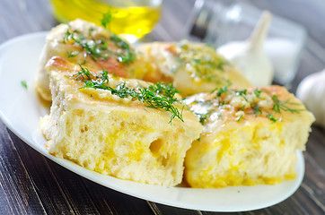 Image showing fresh bread with garlic