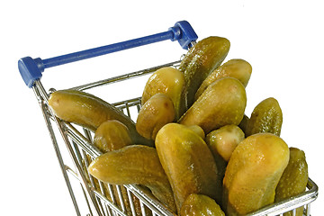 Image showing Cucumbers in a trolley