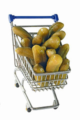 Image showing Cucumbers in a trolley isolated