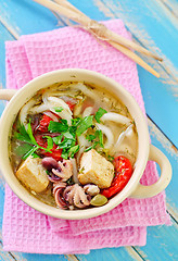 Image showing seafood soup