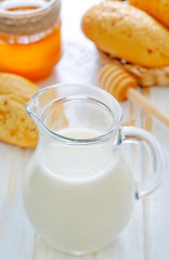 Image showing milk, honey and bread