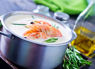 Image showing soup with shrimps