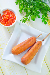 Image showing corndogs