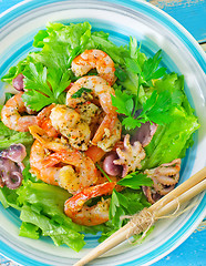 Image showing salad with shrimps