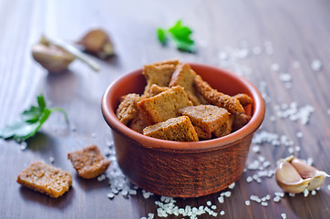 Image showing croutons with salt and garlic