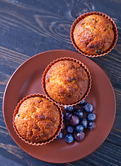 Image showing muffin with blueberry