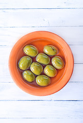 Image showing green olives