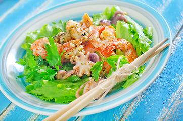 Image showing salad with shrimps