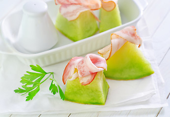 Image showing melon and ham