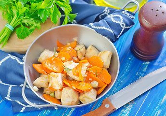 Image showing fried chicken with carrot