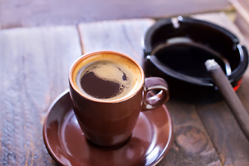 Image showing coffee and sigarette