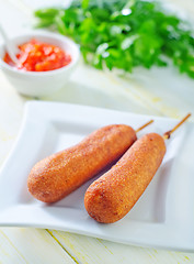 Image showing corndogs