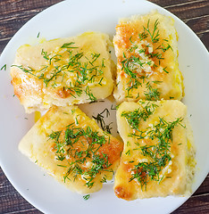 Image showing fresh bread with garlic