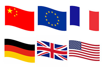 Image showing Rippled flags illustrations