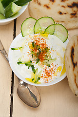 Image showing Arab middle east goat yogurt and cucumber salad 