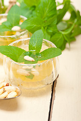 Image showing Arab traditional mint and pine nuts tea
