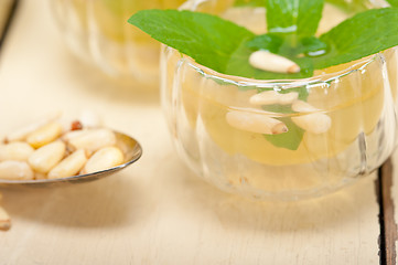 Image showing Arab traditional mint and pine nuts tea