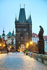 Image showing Charles bridge early in the morning