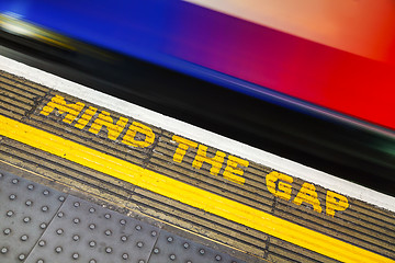 Image showing Famous Mind the Gap sign