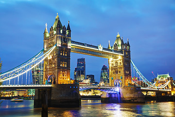 Image showing Tower bridge in London, Great Britain