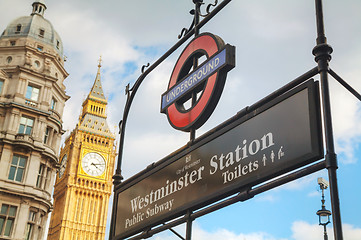 Image showing London underground sign