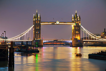 Image showing Tower bridge in London, Great Britain