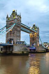 Image showing Tower bridge in London, Great Britain