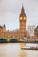 Image showing London with the Clock Tower and Houses of Parliament