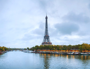Image showing Paris cityscape panorama with Eiffel tower