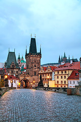 Image showing The Old Town with Charles bridge in Prague