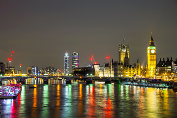 Image showing London with the Clock Tower and Houses of Parliament