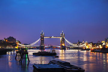 Image showing Tower bridge in London, Great Britain