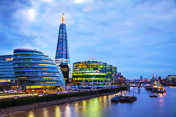 Image showing Overview of London with the Shard London Bridge