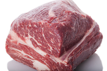 Image showing Fresh Slice of Beef Meat on White Background