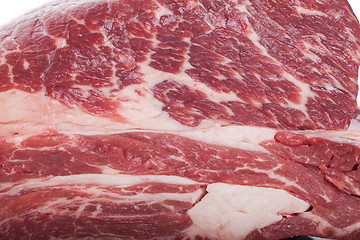 Image showing Fresh Slice of Beef Meat on White Background