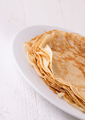 Image showing Delicious Pancakes on Plate Served