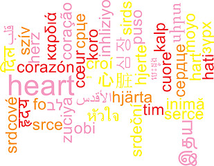 Image showing Heart multilanguage wordcloud background concept