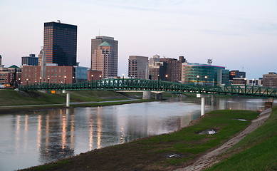 Image showing Dayton Ohio Waterfront Downtown City Skyline Miami River