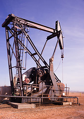 Image showing Texas Oil Pump Jack Fracking Crude Extraction Machine