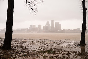 Image showing Historic Storm Flooding Ohio River Overflowing Louisville Kentuc