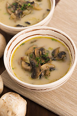 Image showing mushroom soup on a table