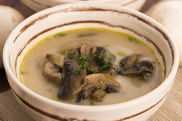 Image showing mushroom soup on a table