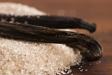 Image showing vanilla sugar and vanilla beans