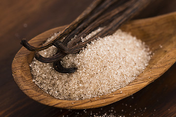 Image showing vanilla sugar and vanilla beans