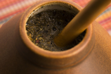 Image showing Calabash and bombilla with yerba mate