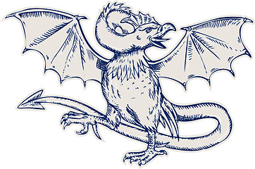 Image showing Basilisk Crowing Etching