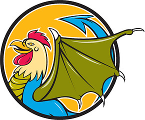 Image showing Basilisk Bat Wing Circle Cartoon