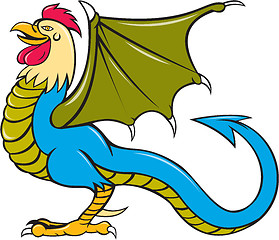 Image showing Basilisk Bat Wing Standing Cartoon