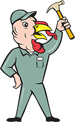 Image showing Turkey Builder Hammer Standing Cartoon