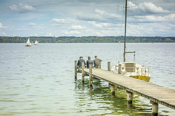 Image showing jetty Starnberg lake